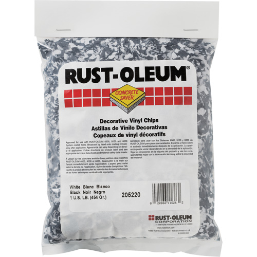 Pastilles de vinyle d&eacute;coratives Concrete Saver, 0,5 kg, Sac, M&eacute;lange noir/blanc Advanced Consulting and Training Ltd.