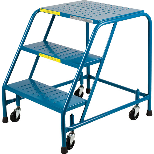 CSA-Certified Rolling Step Ladder, 3 Steps, 22" Step Width, 28" Platform Height, Steel Advanced Consulting and Training Ltd.