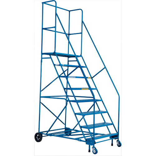CSA-Certified Rolling Step Ladder with Locking Step, 8 Steps, 30" Step Width, 72" Platform Height, Steel Advanced Consulting and Training Ltd.