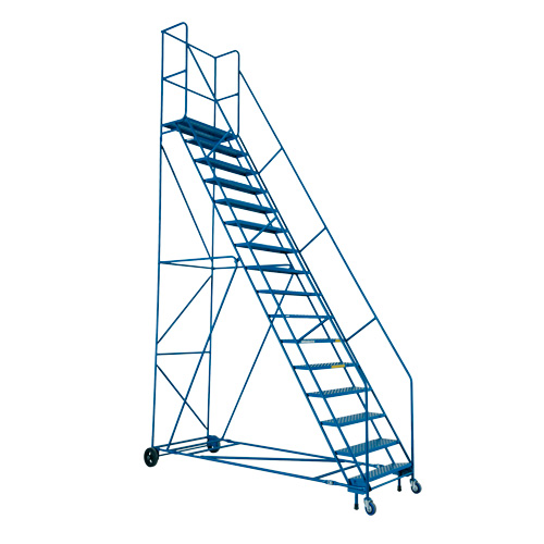 CSA-Certified Rolling Step Ladder with Locking Step, 16 Steps, 30" Step Width, 144" Platform Height, Steel Advanced Consulting and Training Ltd.