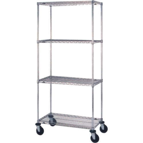 Wire Shelf Cart, Chrome Plated, 24" x 69" x 48", 800 lbs. Capacity Advanced Consulting and Training Ltd.