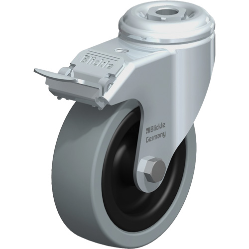 Light-Duty Caster, Swivel with Brake, 4" (101.6 mm), Solid Rubber, 242 lbs. (110 kg.) Advanced Consulting and Training Ltd.