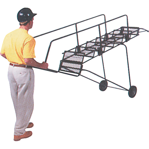 Fold-N-Store Rolling Ladders, 6 Steps, Perforated, 60" High Advanced Consulting and Training Ltd.