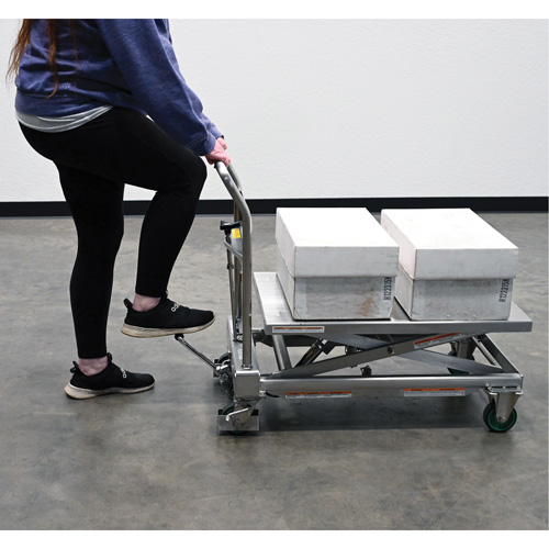 Hydraulic Scissor Lift Table, 31-1/2" L x 19-1/2" W, Stainless Steel, 550 lbs. Capacity Advanced Consulting and Training Ltd.