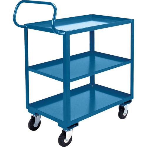 Chariot ergonomique &agrave; tablettes, 800 lb Capacit&eacute;, Acier, 20" la x 37" ha x 32" p, Bordure vers le haut Advanced Consulting and Training Ltd.