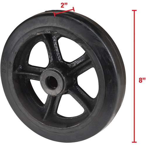 Roue en caoutchouc moul&eacute;, 8" (203 mm) dia. x 2" (51 mm) la, Capacit&eacute; de 400 lb (181 kg) Advanced Consulting and Training Ltd.
