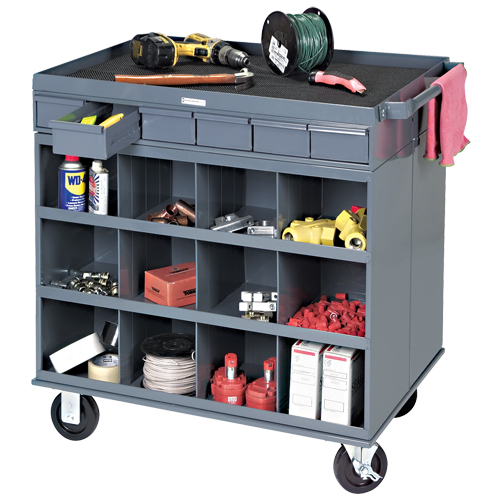 Heavy-Duty Two-Sided Mobile Work Station, 1200 lbs. Capacity, Steel, 34" x W, 34" x H, 24" D, All-Welded, 6 Drawers Advanced Consulting and Training Ltd.