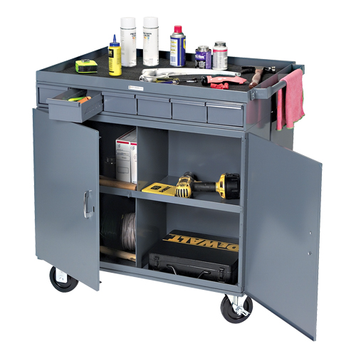 Heavy-Duty Two-Sided Mobile Work Station, 1200 lbs. Capacity, Steel, 34" x W, 34" x H, 24" D, All-Welded, 6 Drawers Advanced Consulting and Training Ltd.