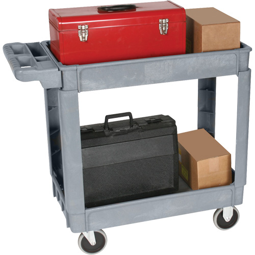 Deluxe Utility Cart, 2 Tiers, 25" x 35-1/2" x 43.5"/43-1/2", 550 lbs. Capacity Advanced Consulting and Training Ltd.