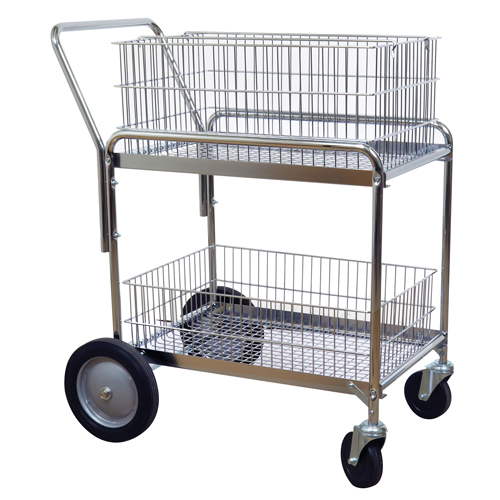 Wire Mesh Office Mail Cart, 200 lbs. Capacity, Chrome, 23-3/4" D x 33-1/2" L x 38-1/4" H, Chrome Plated Advanced Consulting and Training Ltd.