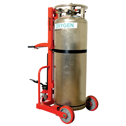 Hydraulic Large Liquid Gas Cylinder Cart HLCC-B, Polyurethane Wheels, 20" W x 20" D Base, 1000 lbs. Advanced Consulting and Training Ltd.
