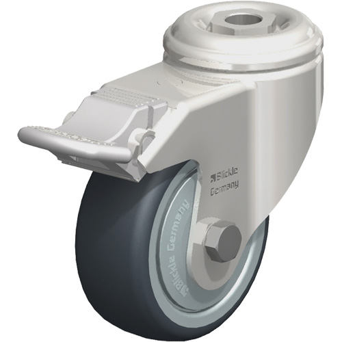 Stainless Steel Thermoplastic Elastomer Caster, Swivel with Brake, 3-1/8" (79.5 mm) Dia., 220 lbs. (100 kg.) Capacity Advanced Consulting and Training Ltd.