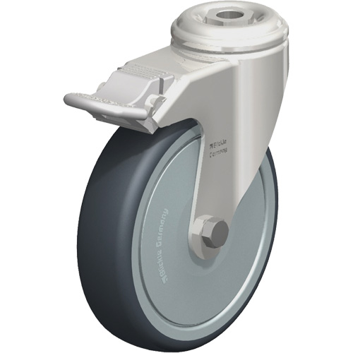 Stainless Steel Thermoplastic Elastomer Caster, Swivel with Brake, 5" (127 mm) Dia., 265 lbs. (120 kg.) Capacity Advanced Consulting and Training Ltd.