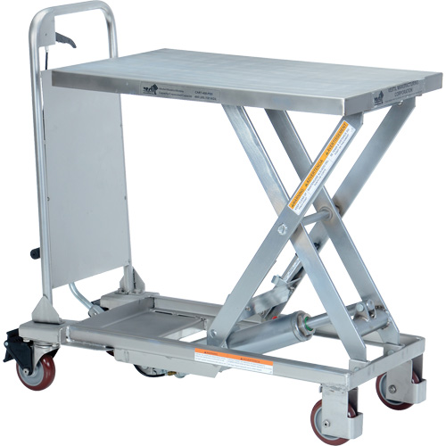 Manual Hydraulic Scissor Lift Table, 27-1/2" L x 17-5/8" W, Partial Stainless Steel, 400 lbs. Capacity Advanced Consulting and Training Ltd.