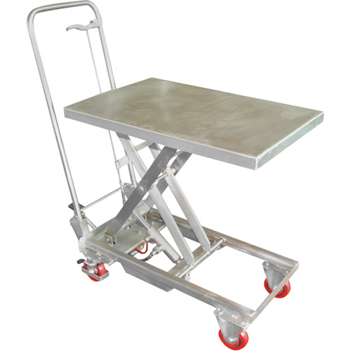 Table &eacute;l&eacute;vatrice hydraulique manuelle &agrave; ciseaux, 27-1/2" lo x 17-3/4" la, Acier inoxydable, Capacit&eacute; 200 lb Advanced Consulting and Training Ltd.