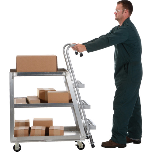 Chariot de pr&eacute;l&egrave;vement de stock, Aluminium, 21-7/8" la x 40" p, 3 tablettes, Capacit&eacute; 660 lb Advanced Consulting and Training Ltd.