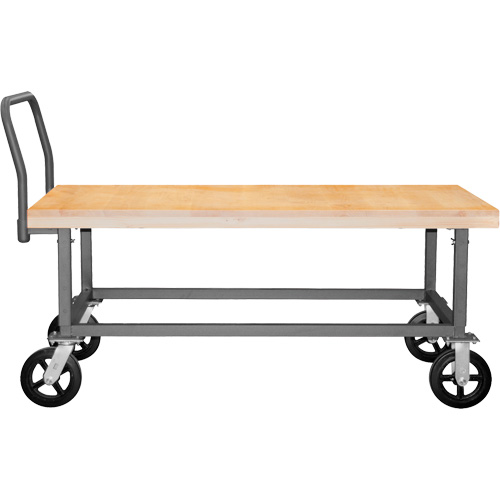 Adjustable Wood Deck Platform Truck, 48" L x 24" W, 1800 lbs. Capacity, Mold-on Rubber Casters Advanced Consulting and Training Ltd.