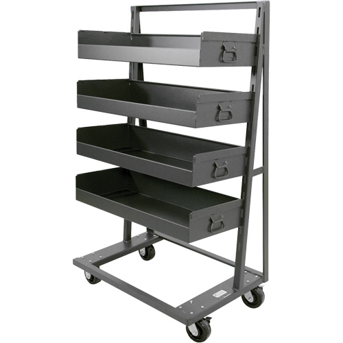 Single-Sided Heavy Duty A-Frame Cart with 4 Large Lipped Trays, 38" x 25" x 63", 2500 lbs. Capacity Advanced Consulting and Training Ltd.