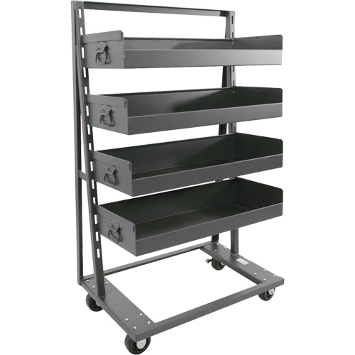 Single-Sided Heavy Duty A-Frame Cart with 4 Large Lipped Trays, 38" x 25" x 63", 2500 lbs. Capacity Advanced Consulting and Training Ltd.