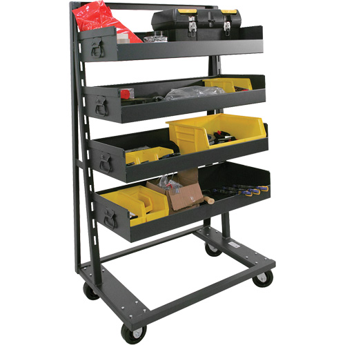 Single-Sided Heavy Duty A-Frame Cart with 4 Large Lipped Trays, 38" x 25" x 63", 2500 lbs. Capacity Advanced Consulting and Training Ltd.