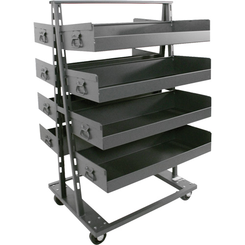 Chariot &agrave; cadre en A robuste &agrave; deux c&ocirc;t&eacute;s avec 8 grands plateaux &agrave; rebords, 38" x 30" x 63", Capacit&eacute; 2500 lb Advanced Consulting and Training Ltd.