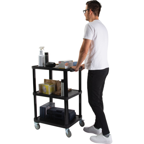 Utility Cart with Flat Shelf, 3 Tiers, 18-1/8" x 37-3/8" x 27-3/4", 330 lbs. Capacity Advanced Consulting and Training Ltd.