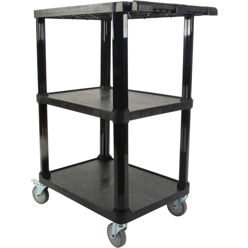 Utility Cart with Flat Shelf, 3 Tiers, 18-1/8" x 37-3/8" x 27-3/4", 330 lbs. Capacity Advanced Consulting and Training Ltd.