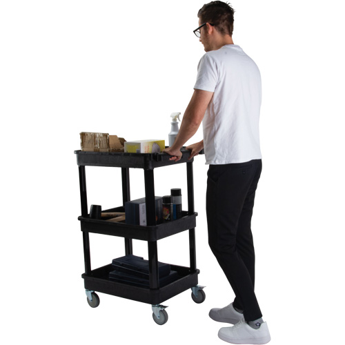Utility Cart with Deep Lip Shelf, 3 Tiers, 19" x 39-1/2" x 28-1/4", 330 lbs. Capacity Advanced Consulting and Training Ltd.