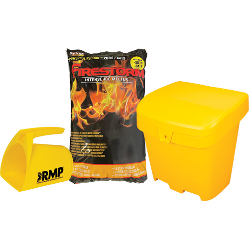 Ensemble de produit de d&eacute;glaçage intense Firestorm avec 56 sacs, Sac, 44 lb (20 kg), Point de fonte -32°C (-25°F) Advanced Consulting and Training Ltd.