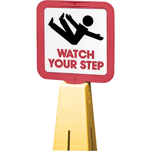 "Watch Your Step" Traffic Cone Message Label, Adhesive, English with Pictogram Advanced Consulting and Training Ltd.