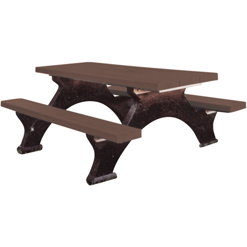 Recycled Plastic Picnic Tables, 8' L x 62-1/4" W, Brown Advanced Consulting and Training Ltd.