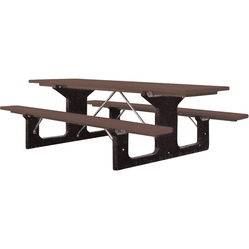 Recycled Plastic Picnic Tables, 6' L x 61-1/2" W, Brown Advanced Consulting and Training Ltd.