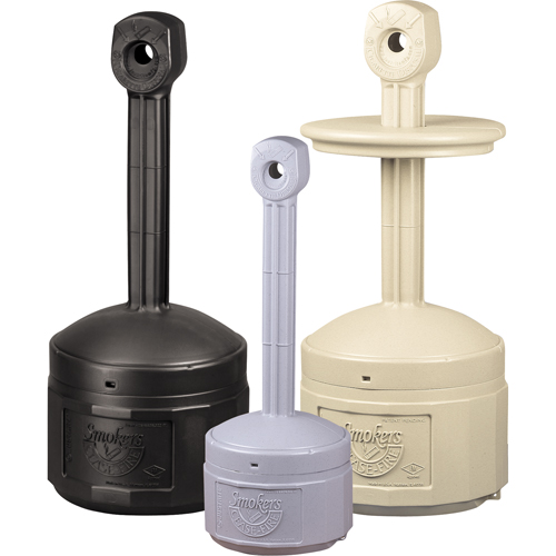 Smokers Cease-Fire&reg; Cigarette Butt Receptacle, Free-Standing, Plastic, 1 US gal. Capacity, 30" Height Advanced Consulting and Training Ltd.