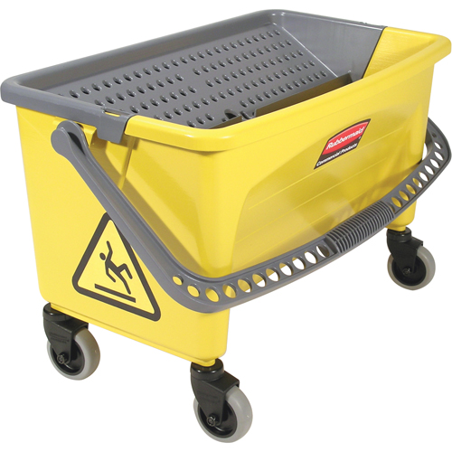 Seaux avec plaque essoreuse pour produits en microfibres, Pression vers le bas, 10,75 gal. US (43 Quart), Jaune Advanced Consulting and Training Ltd.