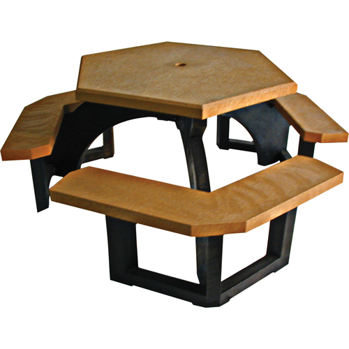 Recycled Plastic Hexagon Picnic Tables, 78" L x 78" W, Cedar Advanced Consulting and Training Ltd.