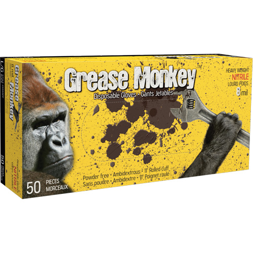 Grease Monkey&reg; Gloves, Large, Nitrile, 8-mil, Powder-Free, Black Advanced Consulting and Training Ltd.