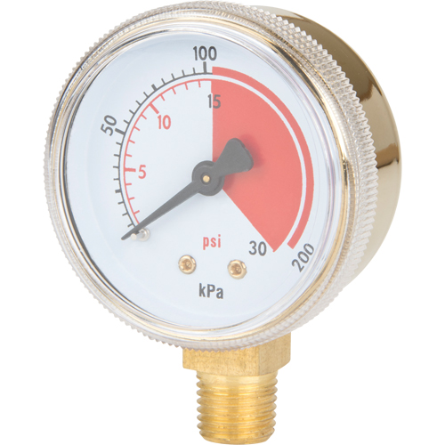 Brass Gauge, 2" , 30 psi, Bottom Mount, Analogue Advanced Consulting and Training Ltd.