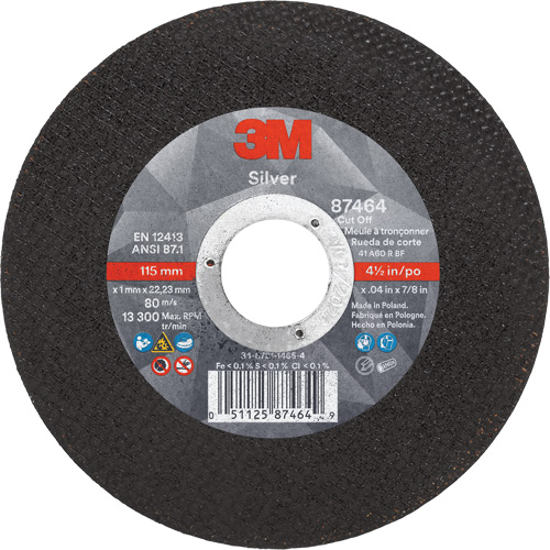 Meule &agrave; tronçonner Silver, 4-1/2" x 0,04", Arbre de 7/8", Type 1, C&eacute;ramique, 13 300 Tr/min Advanced Consulting and Training Ltd.