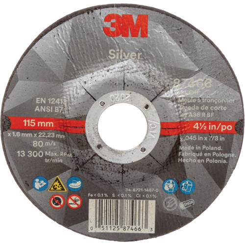 Meule &agrave; tronçonner Silver, 4-1/2" x 0,045", Arbre de 7/8", Type 27, C&eacute;ramique, 13 300 Tr/min Advanced Consulting and Training Ltd.