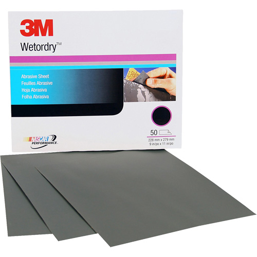 Feuille abrasive Wetordry, 9" x 11", Grain P500, Oxyde d'aluminium Advanced Consulting and Training Ltd.