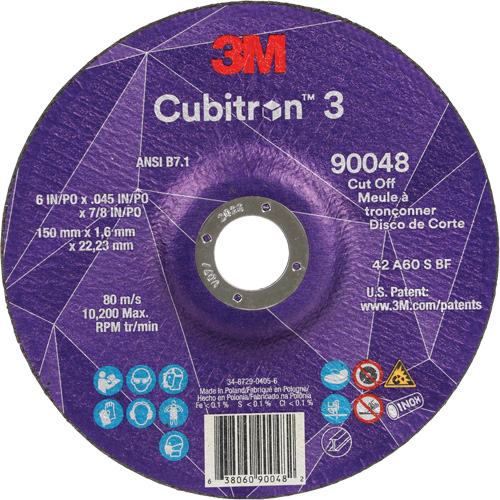 Cubitron 3 Cut-Off Wheel, 6" x 0.045", 7/8" Arbor, Type T27, Ceramic, 10200 RPM Advanced Consulting and Training Ltd.