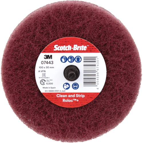 Roue de ponçage &agrave; usage g&eacute;n&eacute;ral Scotch-Brite Roloc Plus, 4" dia. Advanced Consulting and Training Ltd.