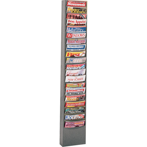 Literature Storage Racks, Stationary, 20 Slots, Steel, 13-1/8" W x 4-1/8" D x 58-1/2" H Advanced Consulting and Training Ltd.