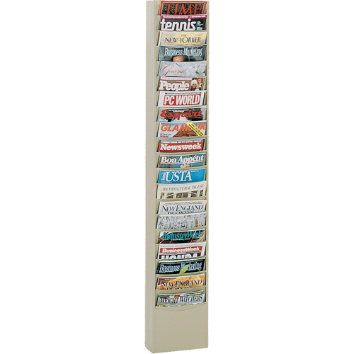 Literature Rack, Wall Mount, 20 Slots, Steel, 9-3/4" W x 4-1/8" D x 58" H Advanced Consulting and Training Ltd.