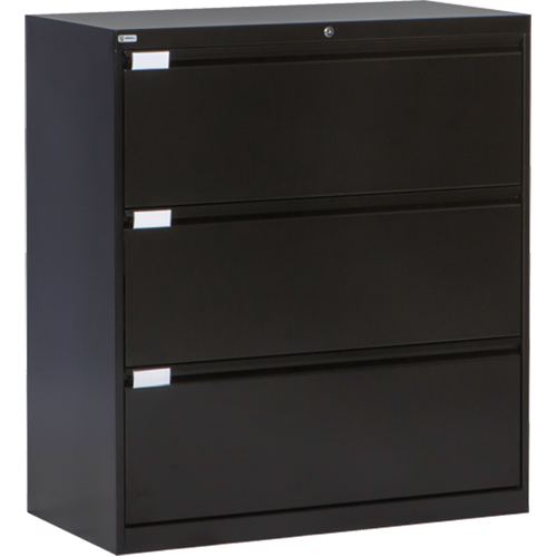 Lateral Filing Cabinet, Steel, 3 Drawers, 36" W x 18" D x 40-1/16" H, Black Advanced Consulting and Training Ltd.