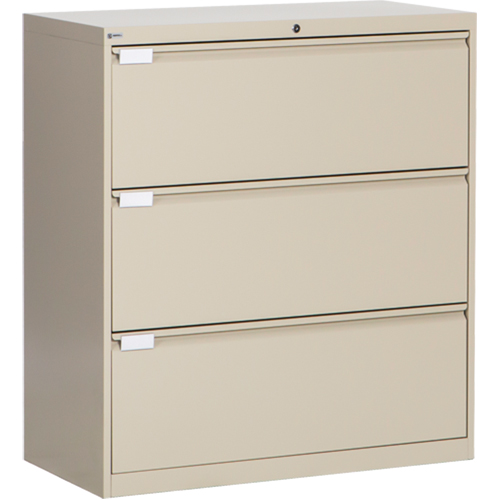 Lateral Filing Cabinet, Steel, 3 Drawers, 36" W x 18" D x 40-1/16" H, Beige Advanced Consulting and Training Ltd.