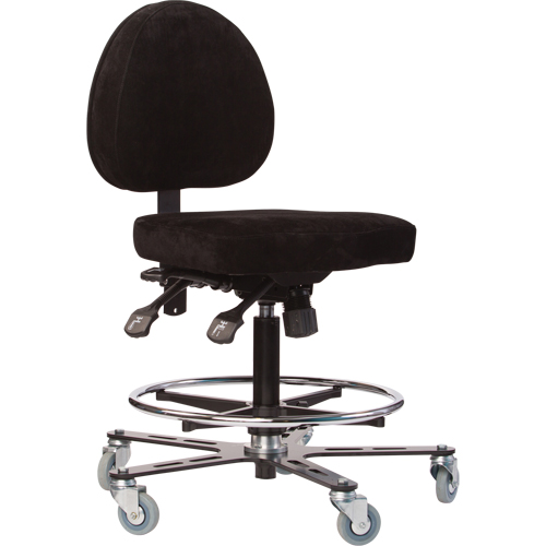 TF180 Welding Grade Ergonomic Stools, Suede, Black, 300 lbs. Capacity Advanced Consulting and Training Ltd.