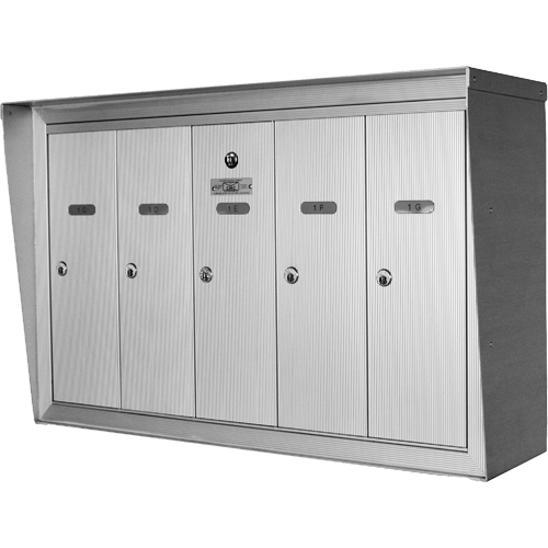 Single Deck Mailboxes, Wall -Mounted, 16" x 5-1/2", 5 Doors, Aluminum Advanced Consulting and Training Ltd.