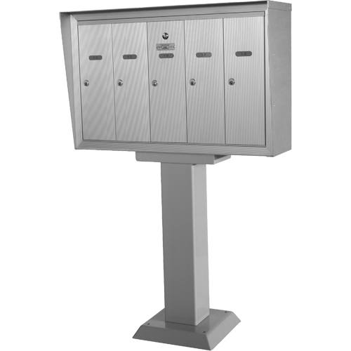 Single Deck Mailboxes, Pedestal -Mounted, 16" x 5-1/2", 5 Doors, Aluminum Advanced Consulting and Training Ltd.
