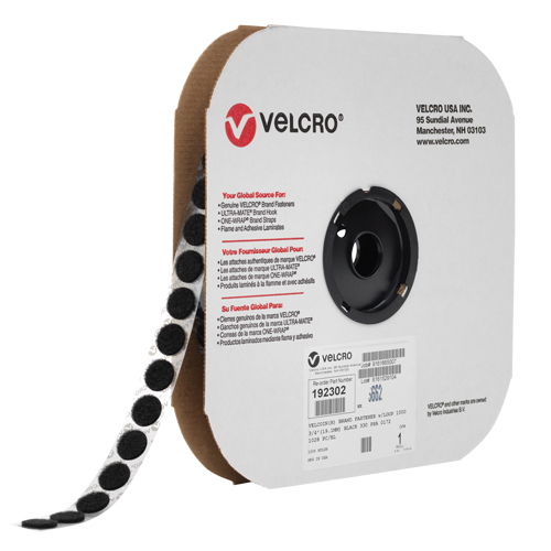 Attache Velcoin, Crochet, 3/4" dia., Adh&eacute;sif, Noir Advanced Consulting and Training Ltd.